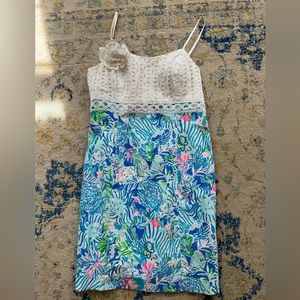 Lilly Pulitzer beautiful mixed media dress Size 8